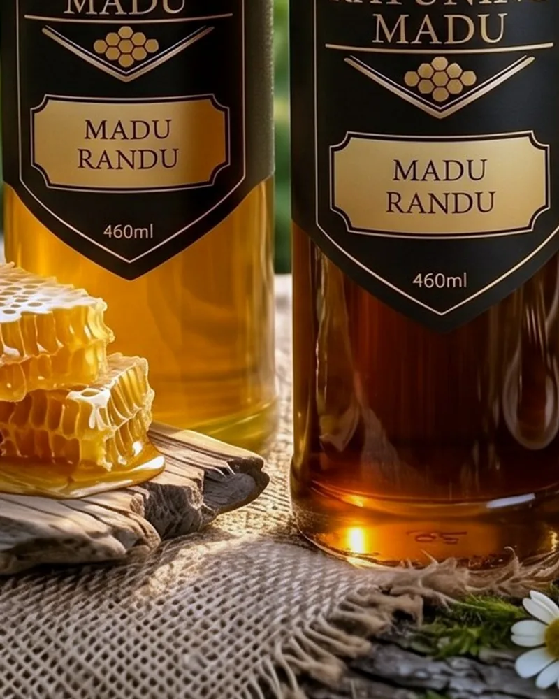 Paket hadiah dua botol Madu Randu RATUNING MADU 460 ml